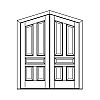 5-Panel peaked top double doors
Panel- Raised
Glazing- None