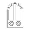 Single lite over single panel, arched top, half round top double doors
Panel- Raised
Glazing- IG