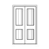 planked 2-panel double doors
Panel- v-grooved
Glazing- none