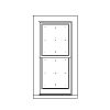 single lite over single lite Single Double Hung, leaded