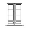 3-Lite over single panel french doors
Panel- flat
Glazing- SDL