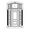 2-Panel door with single lite over single panel sidelites and 3-Lite 3-part segment top transom
Panel- Raised
Glazing- IG