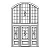 Single lite over single panel door with single lite over single panel sidelites and 3-part segment top transom
Panel- Raised
Glazing- IG decorative