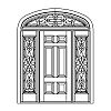 6-Panel door with single lite sidelites and single lite eliptical top transom
Panel- Raised
Glazing- IG decorative