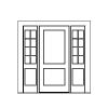 2-panel single door with 8-lite over 1 -panel sidelites 
Panel-flat
Glazing- SDL