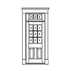 9-Lite over 2-panel door with 3-Lite transom
Panel- Raised
Glazing- SDL